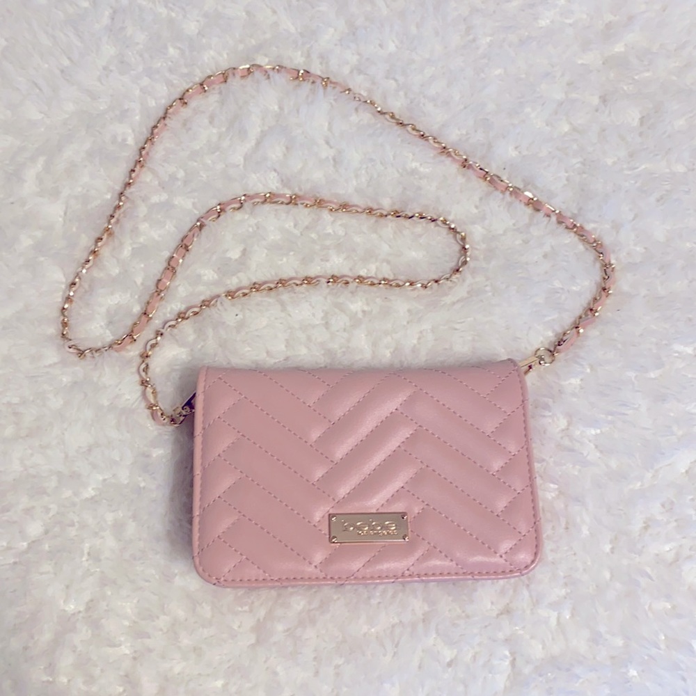 BEBE Blush Pink Crossbody Wallet Purse